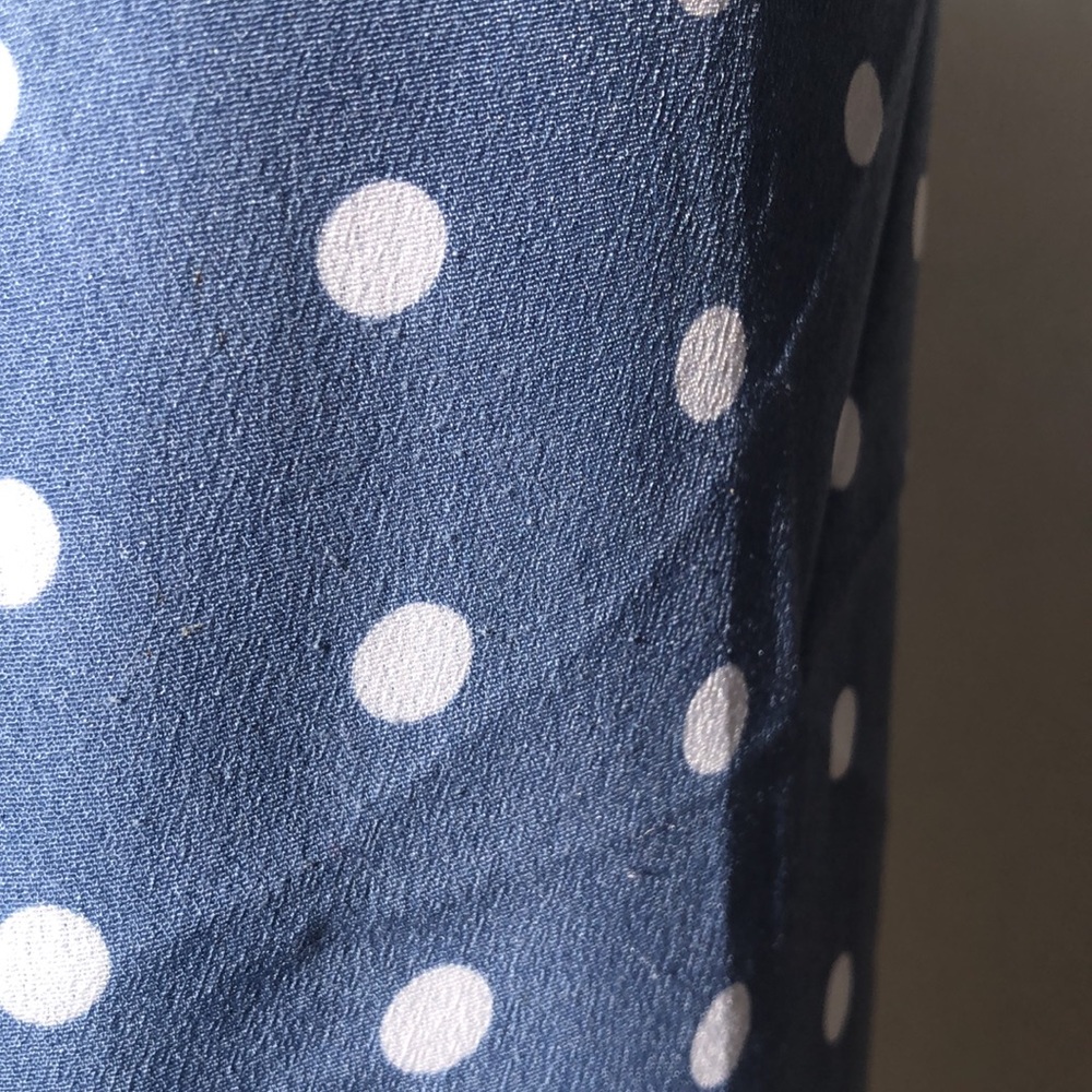 (👚3 for $20) Lightweight blue-grey white polka dot top M- to fit size 10 shein - Picture 3 of 5